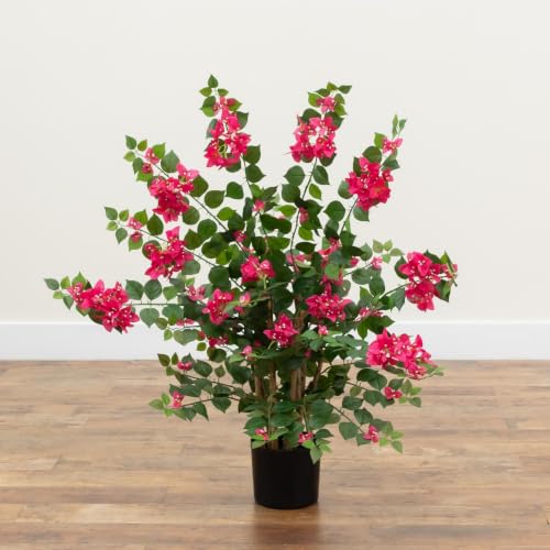 Artificial Bougainvillea Tree 42 Inch with Pink Blooms - Faux Indoor Plant