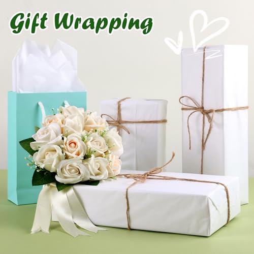 TUXIYA 400 Pcs White Tissue Paper 14x20 for Gift Wrapping Bulk Pack