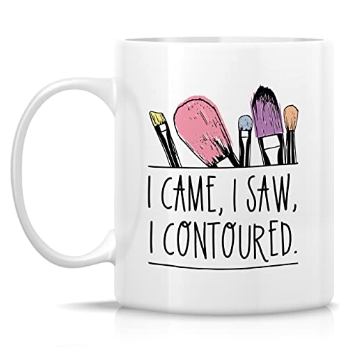 Retreez MKP002 White 11oz Funny I Came I Saw I Contoured Makeup Mug