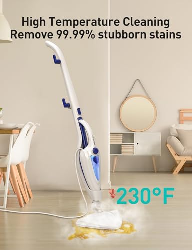 Aspiron 12-in-1 Aquamarine Steam Mop 1500W Detachable Handheld Floor Cleaner