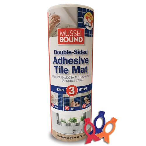 MusselBound Adhesive Tile Mat with Spacers for Easy Wall Tile Installation