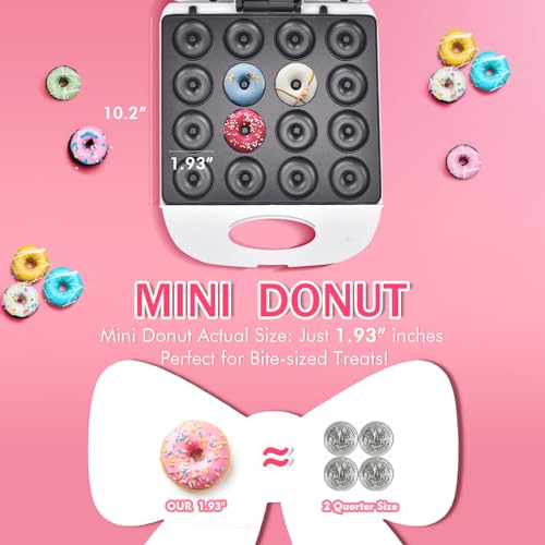 Mini Donut Maker Set - 16 Donuts, Accessories & Non-Stick Surface