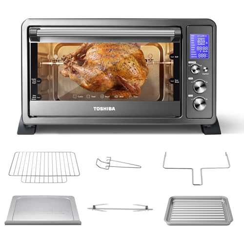 TOSHIBA 25L 10-in-1 Convection Toaster Oven - 6-Slice Countertop, 1500W