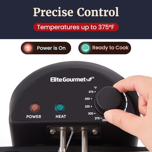 Elite Gourmet 4.5 Qt Deep Fryer with Dual 2-Quart Baskets - Stainless Steel & Black Variation
