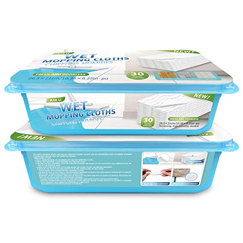 AIR U+ Wet Mop Refills for Swiffer Sweeper - 60 Count, Pull Paper Design, Thickened, Moisture Retention, Compatible with Swiffer Mops