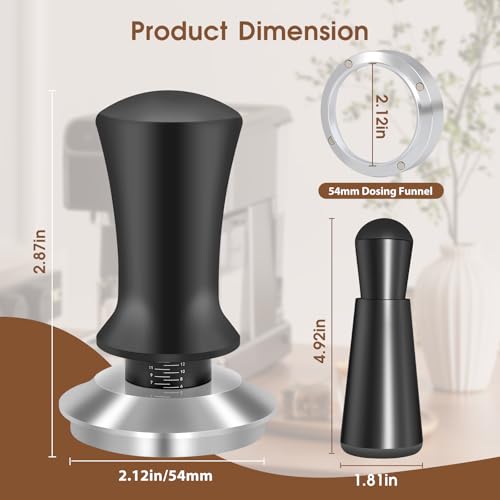54mm Espresso Accessory Kit with Tamper WDT and Dosing Funnel - Fits Breville
