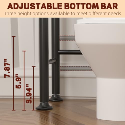GloTika Brown 4-Tier Over Toilet Storage Rack - Anti-Tilt Bathroom Organizer
