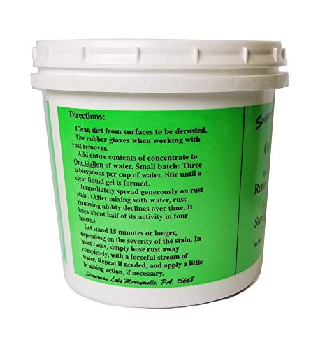 Singerman Laboratories Rust Remover Gel for Concrete 22 oz (Makes 1 Gallon) - Removes Rust Stains from Concrete & Stone