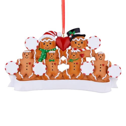 Family of 6 Christmas Ornament 2026 Personalized Gingerbread House - DIY Custom Holiday Decor
