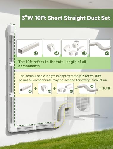 Mini Split Line Set Cover 3" 10Ft with Easy Installation & Instruction - Variation of THIS listing