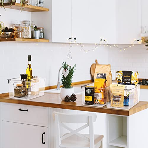 Large Clear Plastic Fridge Organizers & Storage Bins - 8 Pack