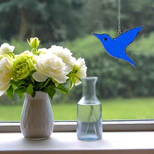 True Stained Glass Blue Peace Dove Window Hanging Decoration Bird Ornament Bird Suncatcher Gift for Mom, Women, Mother's Day, Birthday, Christmas, or Housewarming Gift
