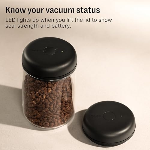 Fellow Atmos Vacuum Coffee Canister 1.2L Matte Black - Airtight Steel Storage