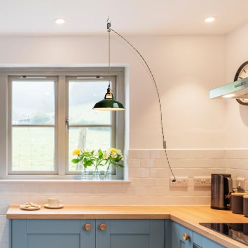 YUBOLE Modern Green Plug-in Pendant Light Macaron Kitchen Hanging