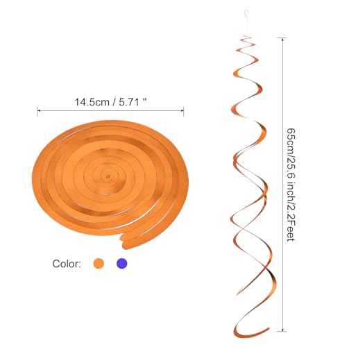 MECCANIXITY 20 Pcs Party Hanging Swirls Double Strip Streamer Ceiling Decorations Hanging Swirling for Birthday,Wedding,Graduation Party Supplies,Class Theme Party(Dark Blue,Orange)