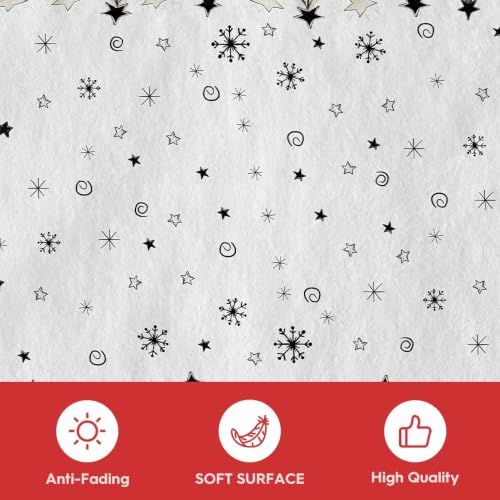 Artoid Mode 5x7 ft Watercolor Buffalo Plaid Christmas Rug - Black & White Winter Home Decor