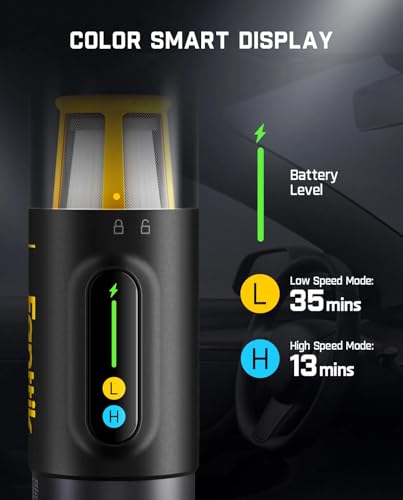 Cordless Handheld Car Vacuum Cleaner with LED Display, 16kPa Suction, 4-in-1 Dusting Tool