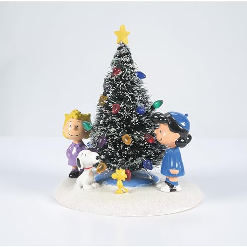 Department 56 Peanuts Village O' Christmas Tree Figurine - Charlie Brown Christmas Accessory