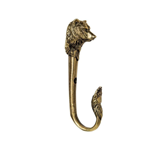 TUTURA LUTSS Bear (Paw) Decorative Hanging Brass Metal Wall Hook. Handmade. for Living Room Bathroom Badroom Kids Room. Rack Hangers. Home Interior Design