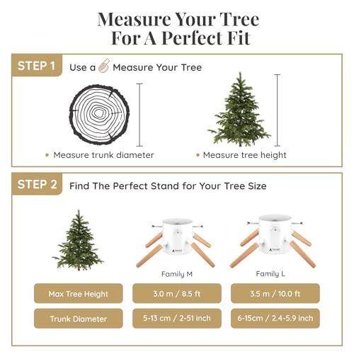 Tree Nest White Christmas Tree Stand Up to 10ft Metal Base for Real Tree