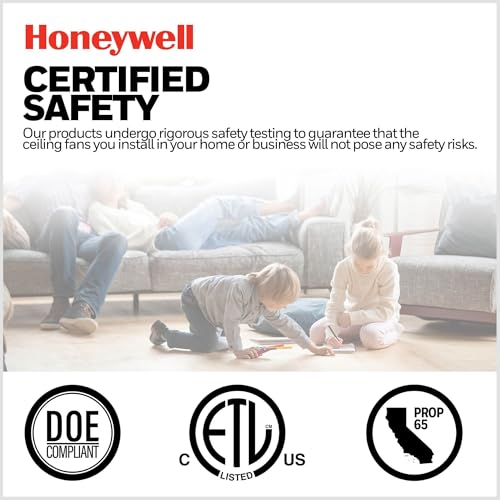 Honeywell Glen Alden 52 Inch Oil Rubbed Bronze Flush Mount Ceiling Fan - Reversible 3-Speed, Quiet Operation