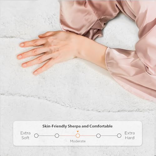 Templewet Heated Mattress Pad Twin XL Size with Sherpa Cover - Bed Warmer, Machine Washable