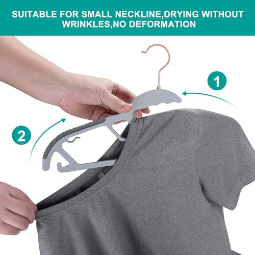 Gray S-Shaped Plastic Hangers Pack of 50 Non-Slip Closet Organizers