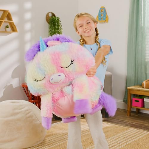 Happy Nappers 2-in-1 Pillow & Sleepy Sack - Large Unicorn 66x30 Kids’ Plush Nap Mat