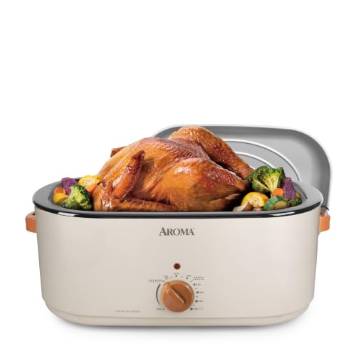 Aroma 22 Qt. Roaster Oven with Self-Basting Lid - Sandstone Variation