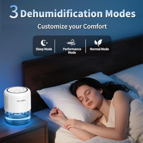 Windangel 44oz Portable Dehumidifier for Home & Small Spaces with Auto-Off & Mood Lights