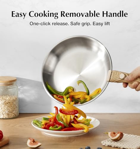 11-Piece Stainless Steel Cookware Set with Detachable Handles – Induction Compatible
