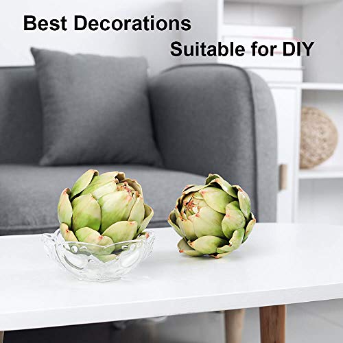 GiftYou 6-Pack Artificial Artichoke Decor - Realistic Faux Vegetables for Kitchen & DIY Crafts