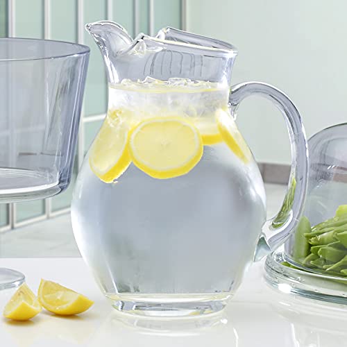 80 Ounce Glass Pitcher - Large Elegant Water & Beverage Serveware with Spout