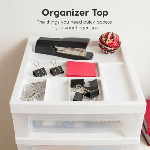 IRIS USA 10-Drawer Mobile Storage Cart - White/Clear Plastic Organizer
