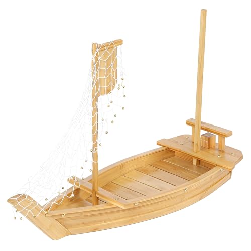 31.5 Inch Bamboo Sushi Boat Serving Tray Extra Large Japanese Wooden Platter