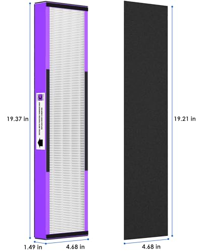 Hfunmo 3 Pack FLT5250PT Air Purifier Filters for Germ-Guardian AC5000, Purple 3+6 Pack
