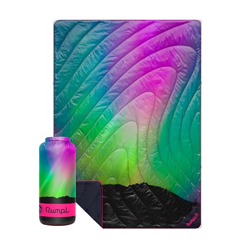 Rumpl Original Puffy Blanket for Outdoors - Northern Lights Variation