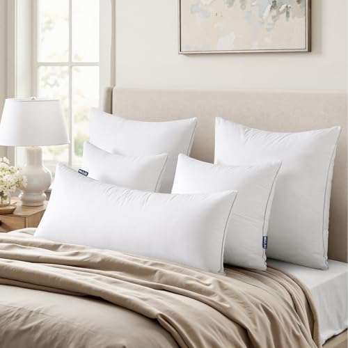 MIULEE 24x24 Inch Pillow Inserts Set of 2 - Textured Woven Cover Square Decorative Throw Pillows for Sofa Couch, Supportive & Soft