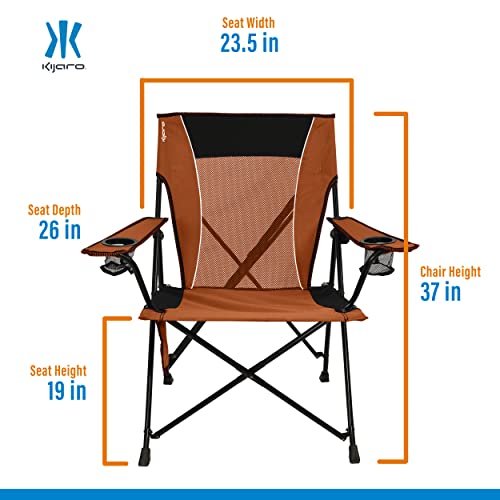 Kijaro Dual Lock Camping Chair - Victoria Desert Orange, Portable & Heavy Duty