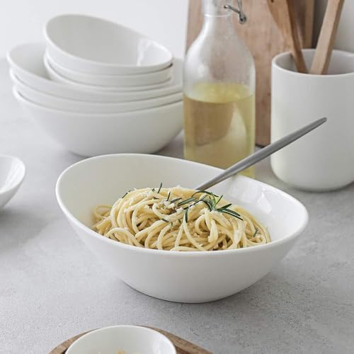 9.25-Inch Large Oval Serving Bowls Set of 4 - Salad Pasta Side Dishes
