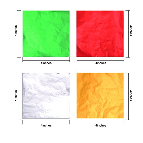 Hicarer Christmas Candy Wrappers 4x4 Inch Aluminum Foil Pack of 400