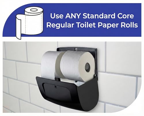 Commercial Wall Mount Double Toilet Paper Dispenser Locking Black