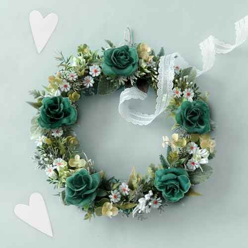 Yinsun 50pcs Mini Green Roses Artificial Flower Heads, 1.57¡± Green Flowers Silk Fake Flowers for DIY Wedding Bridal Shower Decor Baby Shower Party Christmas Decoration