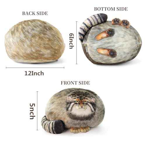 Sew Butiful Steppe Cat Plush 30cm/12inch Pallas Cat Stuffed Animal, Cute Plushies for Girls, Soft Plush Pillow, Throw Pillow Doll Decoration Doll Birthday Gift for Kids Boys Party