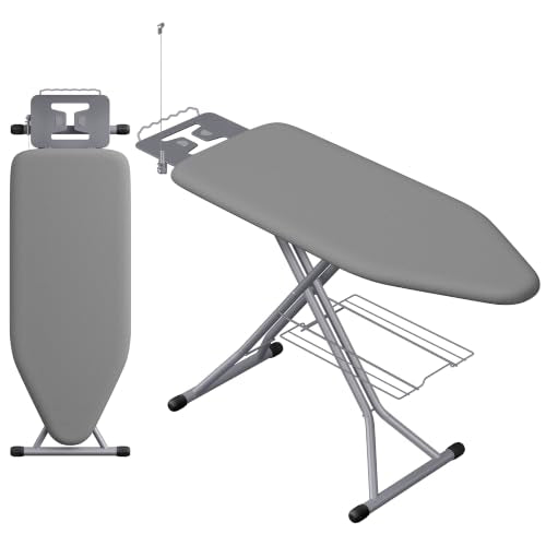 SONGMICS 18x49 Inch Ironing Board with Rest, Cord Holder & Storage Shelf