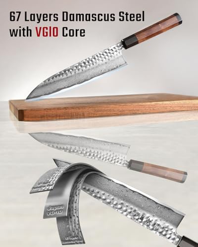 Kanngou VG10 Damascus Chef Knife 8.27 Inch Gyuto Knife - Handmade Japanese Kitchen Blade