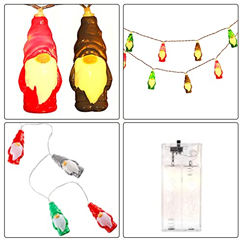 Mudder Charming Style 5.9ft Gnome String Lights, Battery-Operated Holiday Decor