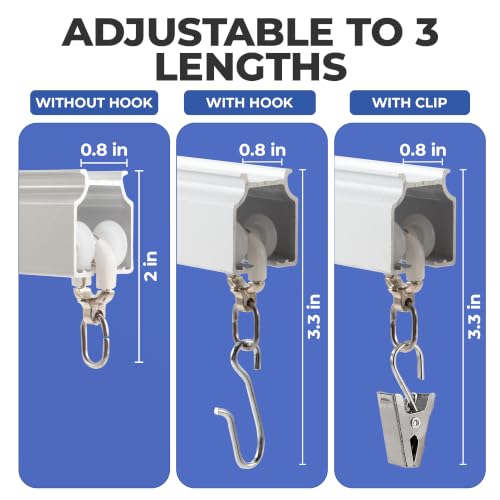Jos & Haz 16.4ft Aluminum Ceiling & Wall Curtain Track - White, Heavy Duty