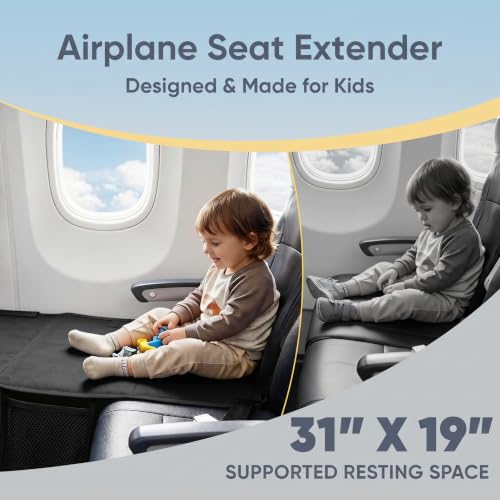 NEXVOXA Black Toddler Airplane Bed Travel Pillow & Extender for Kids