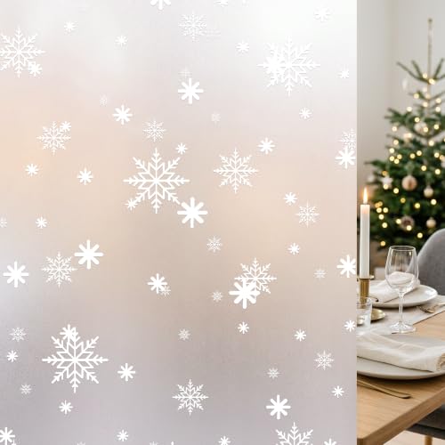 Niviy Christmas Snowflakes Window Privacy Film 35.4" x 118" - Static Cling